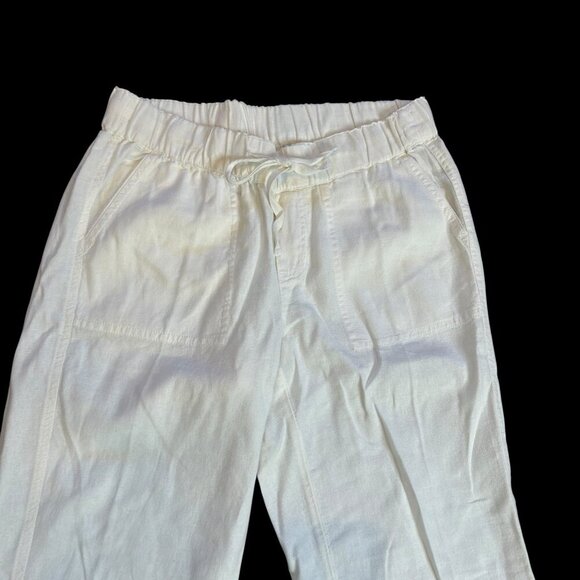 Caslon White Linen Blend Coastal Wide Leg Drawstring Pants Size XS - Picture 2 of 7